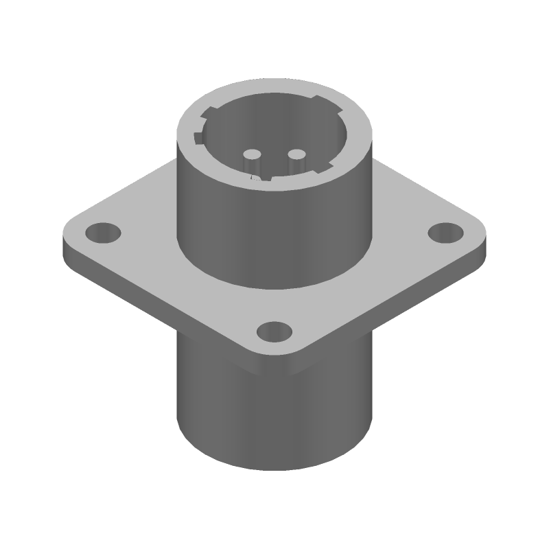 4 Pos Pin Circular Connector, Crimp, Panel Mount, Gold, 600V