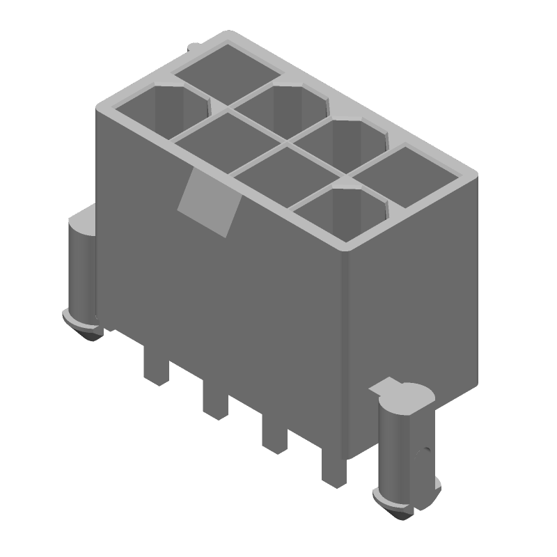 8 Pos Power Connector, 4.2mm Pitch, Straight, Solder, Thru-Hole