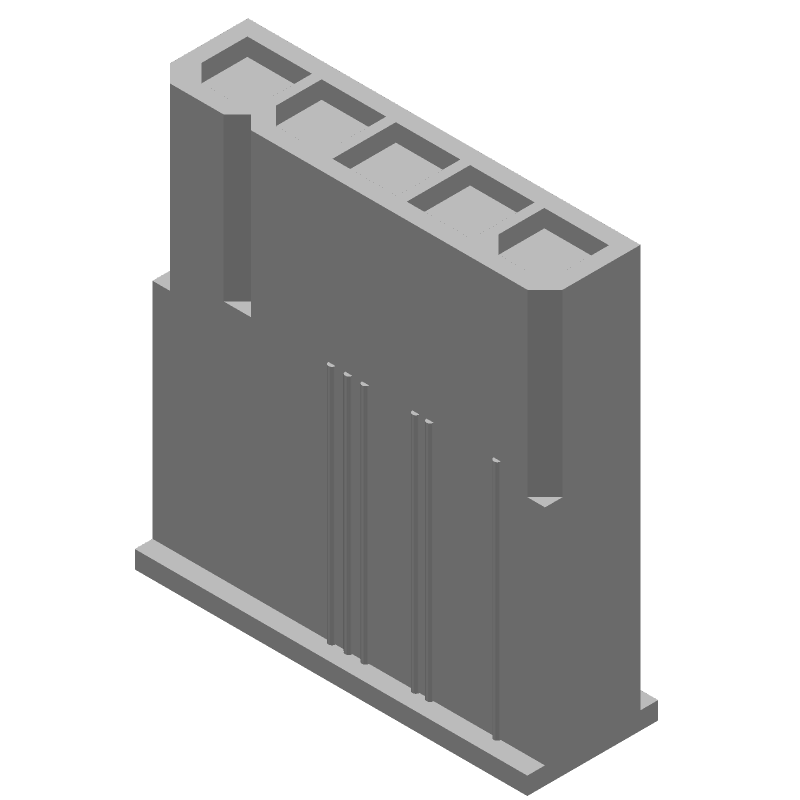 5 Pos Wire Housing, 4.2mm Pitch, Male Pin, 9A, 600V