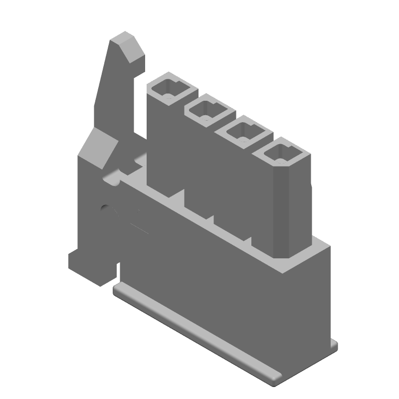 4 Pos Crimp Wire Housing, 250V, 5A, Female Socket, Nylon, Natural