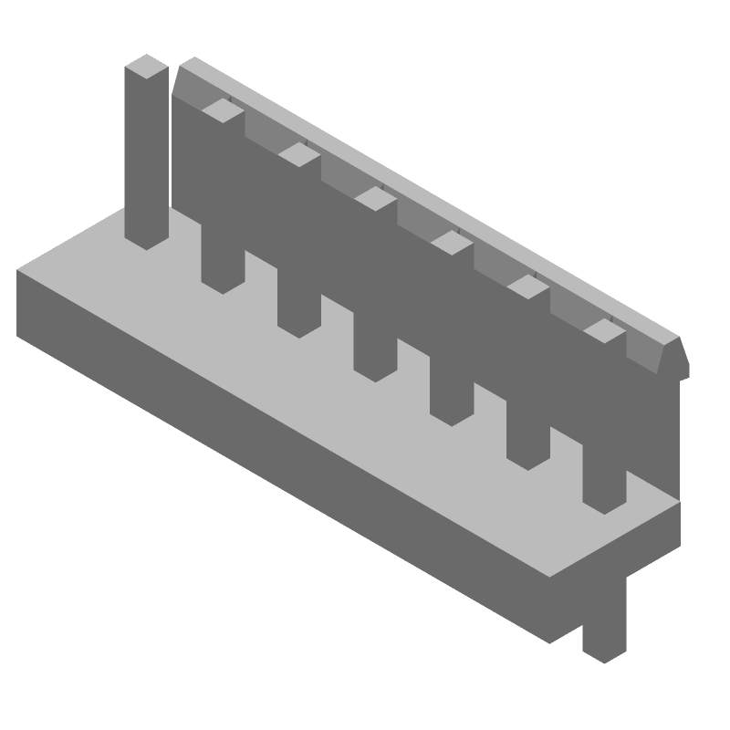 7 Pos Wire-to-Board Header, 8A, 3.96mm Pitch, Vertical, Solder