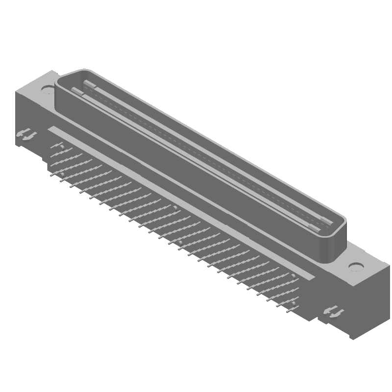200 Pos SCSI Connector, 1.27mm Pitch, Solder RA, Thru-Hole, Male