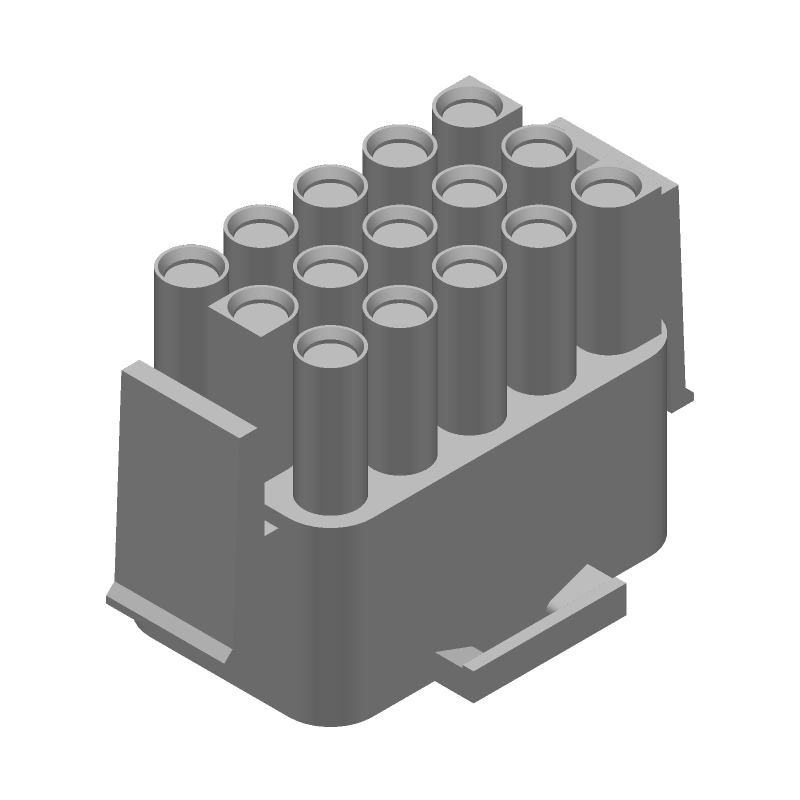 15 Pos 6.35mm Crimp Wire Housing, 19A, 600V, ST