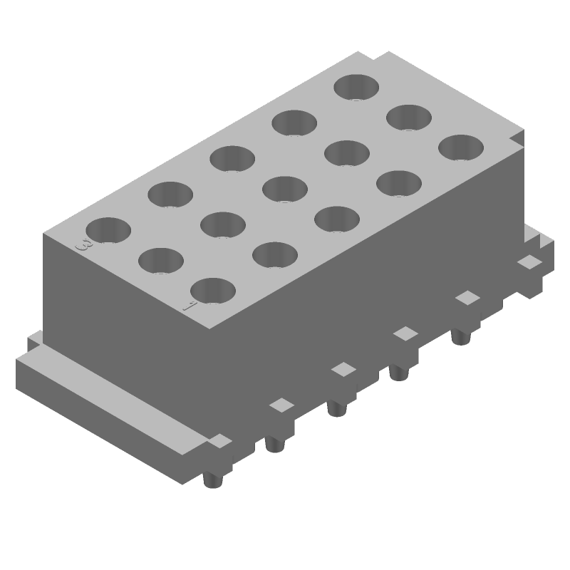 15 Pos Power Connector, 12A, 250V, Wire-to-Board, Solder ST