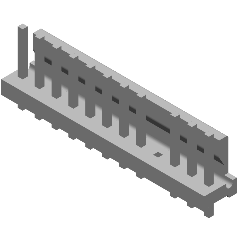 Wire-to-Board Header 12 Pos 3.96mm Solder ST TH