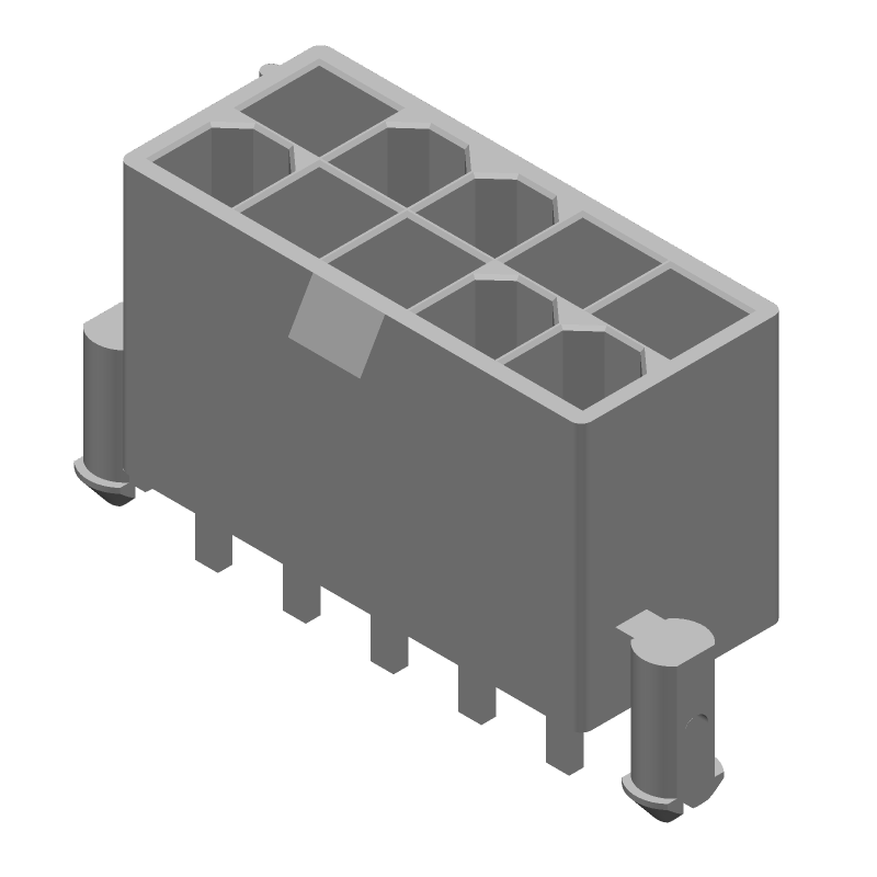 10 Pos Power Connector, 4.2mm Pitch, 9A, 600V, Straight, Thru-Hole