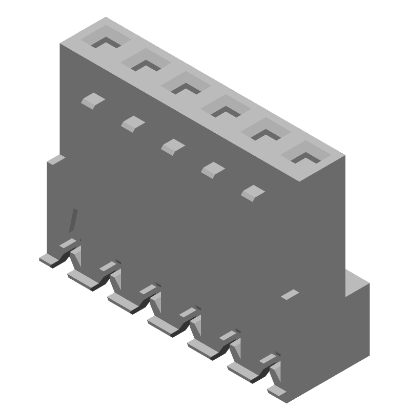 6 Pos 7A 600V RA Wire-to-Board Socket Connector, Tin, 3.96mm Pitch