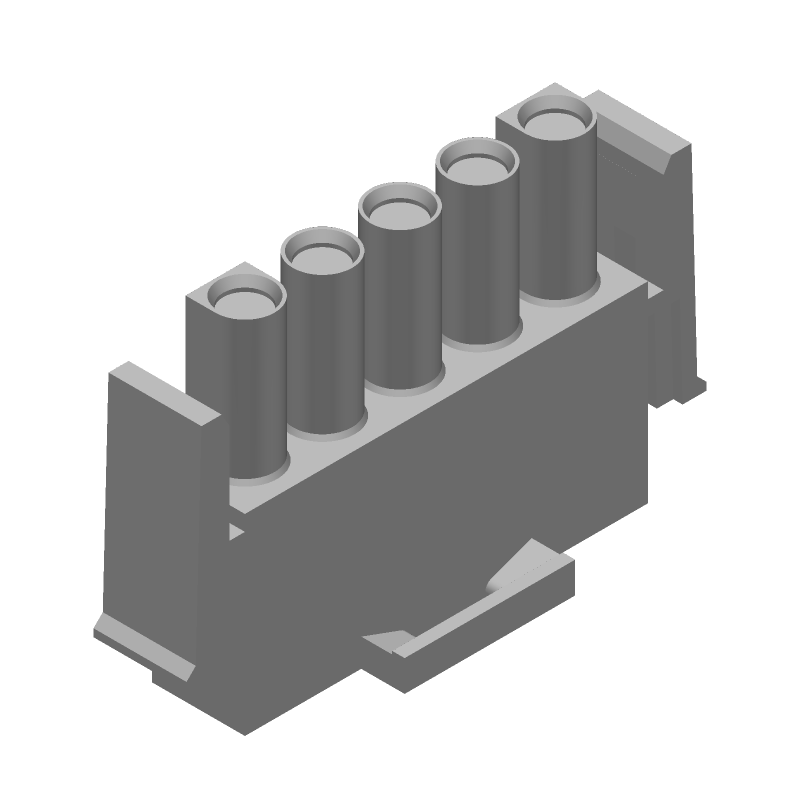 5 Pos 6.35mm Crimp Wire Housing, 19A, 600V, Straight, Brown