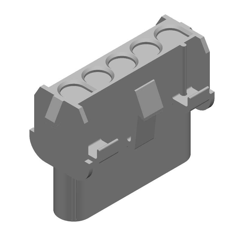 5 Pos 6.35mm Crimp Wire Housing, Panel Mount, 19A, 600V