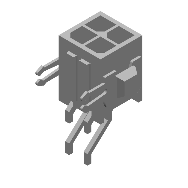 4 Pos Rectangular Connector, Wire-to-Board, 5A, Gold, SMT, R/A
