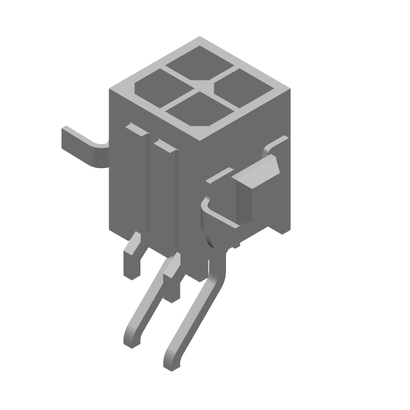 4 Pos Power Connector, 5A, 250V, RA SMD, Gold Contacts