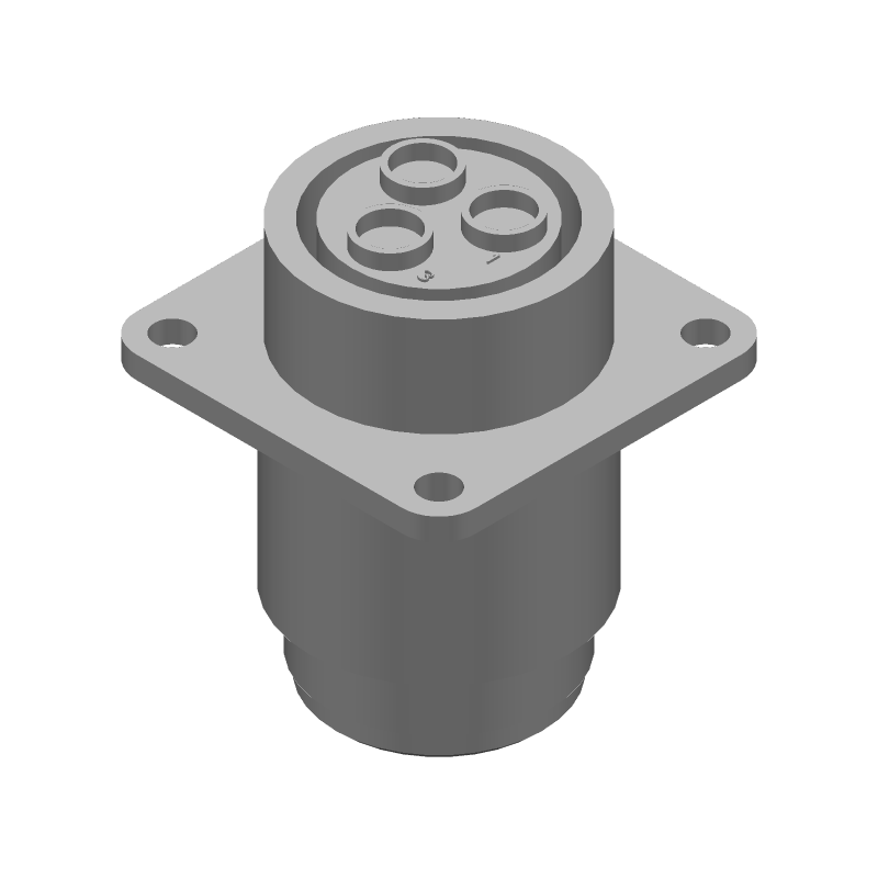 3-Pos Female Circular Connector, Nylon, CRIMP, IP67