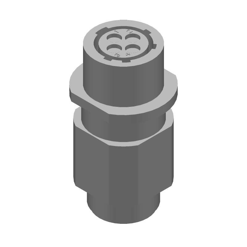 4 Pos Crimp Receptacle, 600V, IP67, Nylon, Black