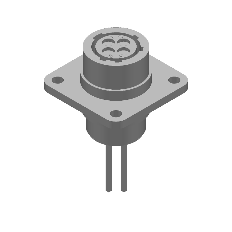 Circular Connector, 4 Pos, 13A, Tin-Lead, Straight, Panel Mount