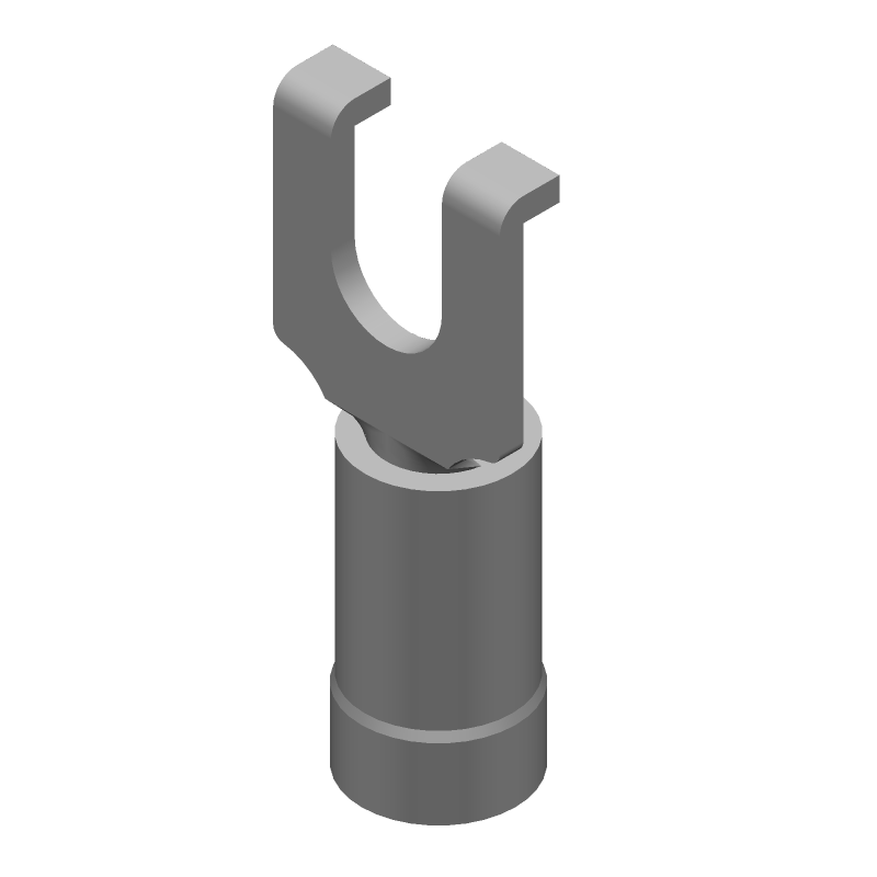 Red Insulated Spade Terminal, 16-22AWG, Copper, Tin Plated, 600V