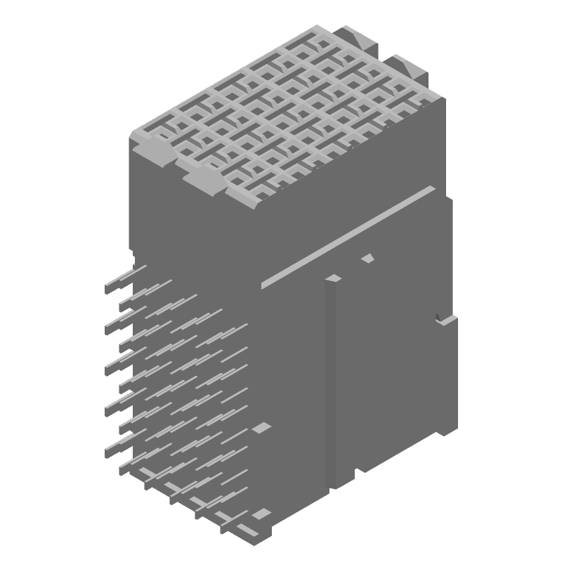 50 Pos RA Thru-Hole Press-Fit Connector, 1.15A, 2mm Pitch