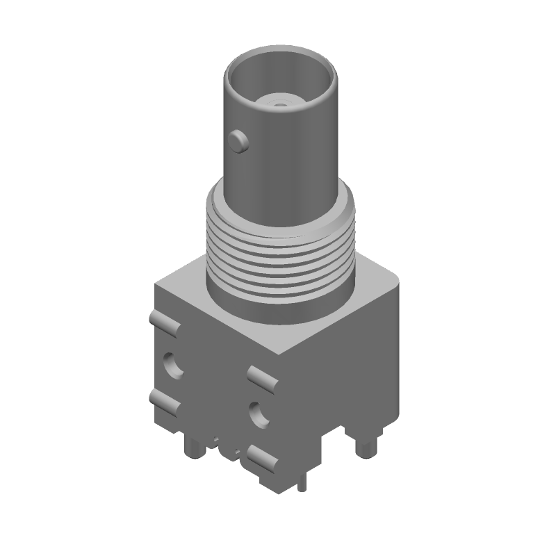 BNC RF Connector, 2GHz, 75 Ohm, Solder, Straight, Gold