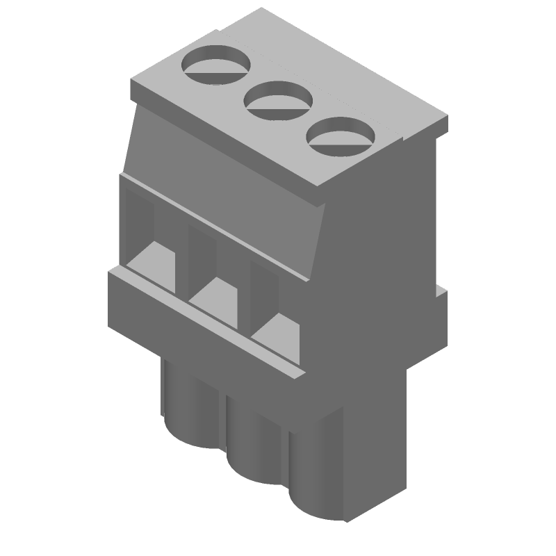 3 Pos Terminal Block, 5.08mm Pitch, 15A, 300V, Screw, Cable Mount