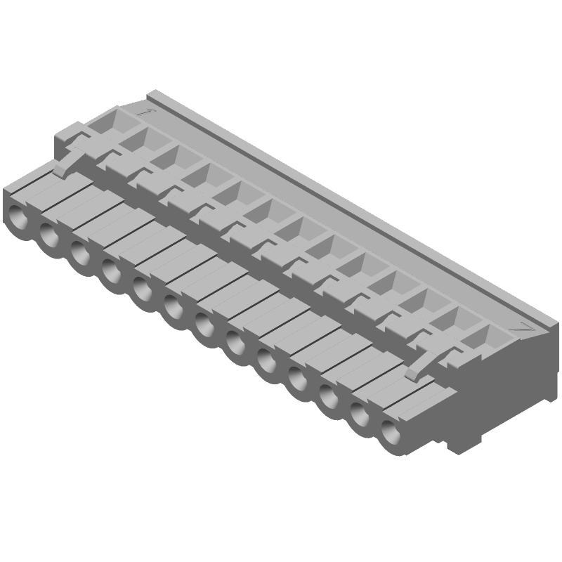 7 Pos Terminal Block, 15A, 600V, 10.16mm Pitch, Screw, Cable Mount