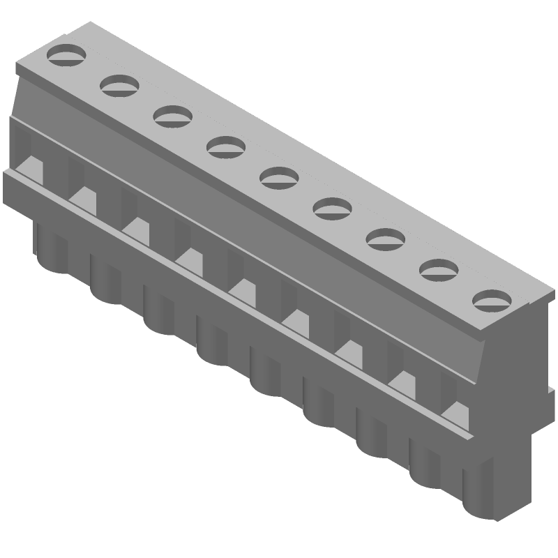 9 Pos Terminal Block, 7.62mm Pitch, 15A, 300V, Screw, Cable Mount