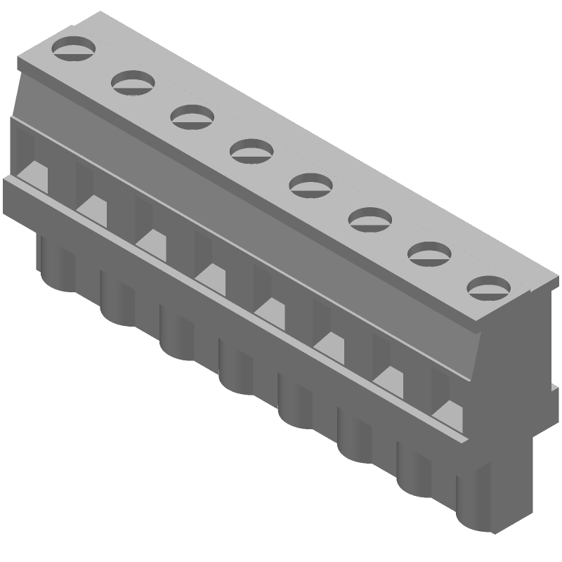 8 Pos 7.62mm Green Terminal Block, 15A, 300V, Screw, Cable Mount