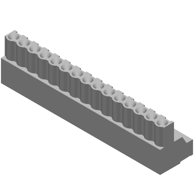 8 Pos RA Terminal Block, 15A, 600V, Screw, Green