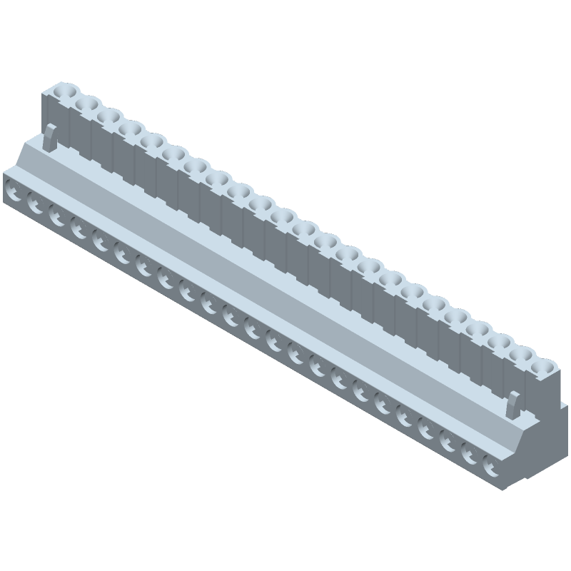 12 Pos Terminal Block, 15A, 600V, RA, Screw, Green