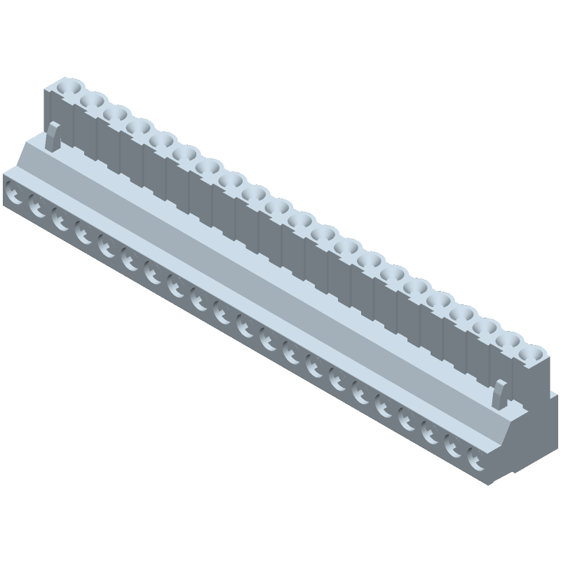 11 Pos RA Terminal Block, 15A, 600V, 10.16mm Pitch, Screw