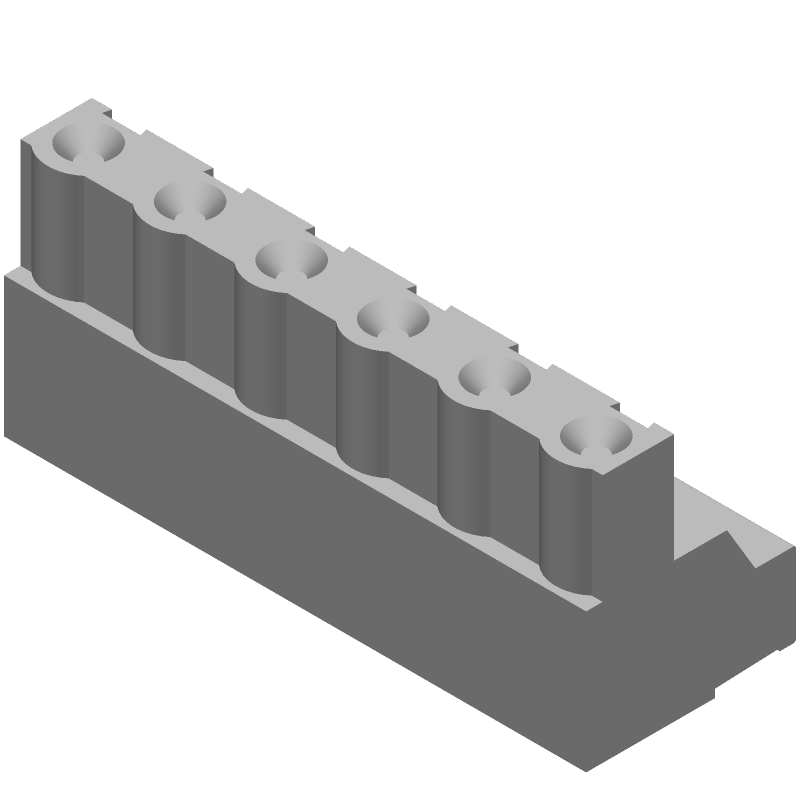 6 Pos RA Terminal Block, 15A, 300V, 7.5mm Pitch, Screw, Green