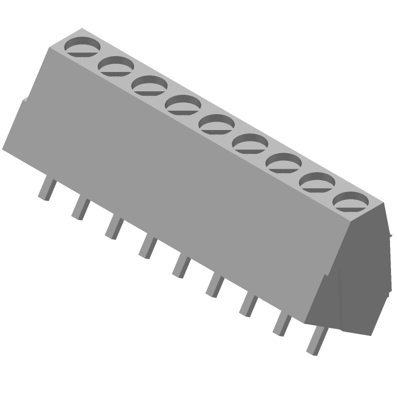 9 Pos 5.08mm Green Terminal Block, 17.5A, 300V, Thru-Hole
