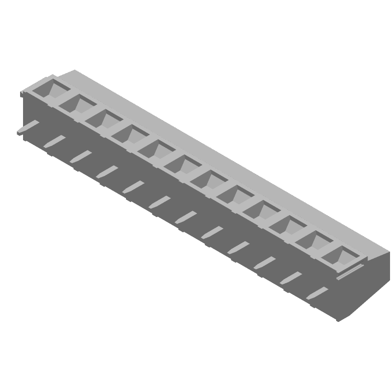 12 Pos Terminal Block, 5.08mm Pitch, 13.5A, 250V, Thru-Hole, Solder, Green