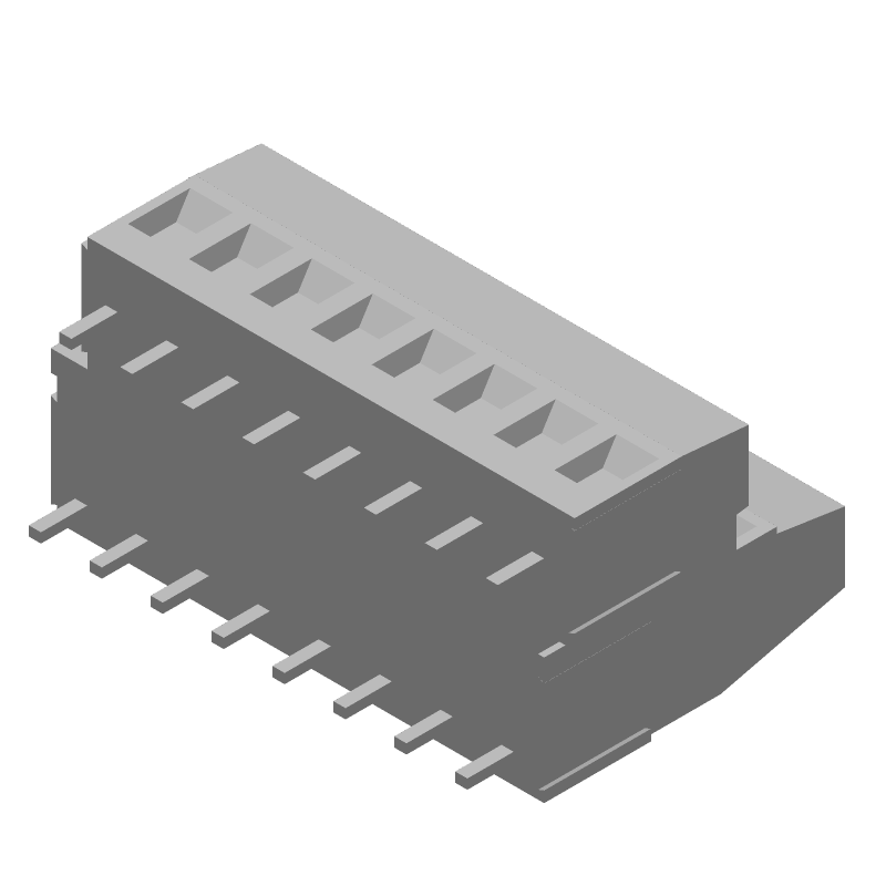 8 Pos 5mm Terminal Block, 17.5A, 300V, Solder, Thru-Hole, Blue