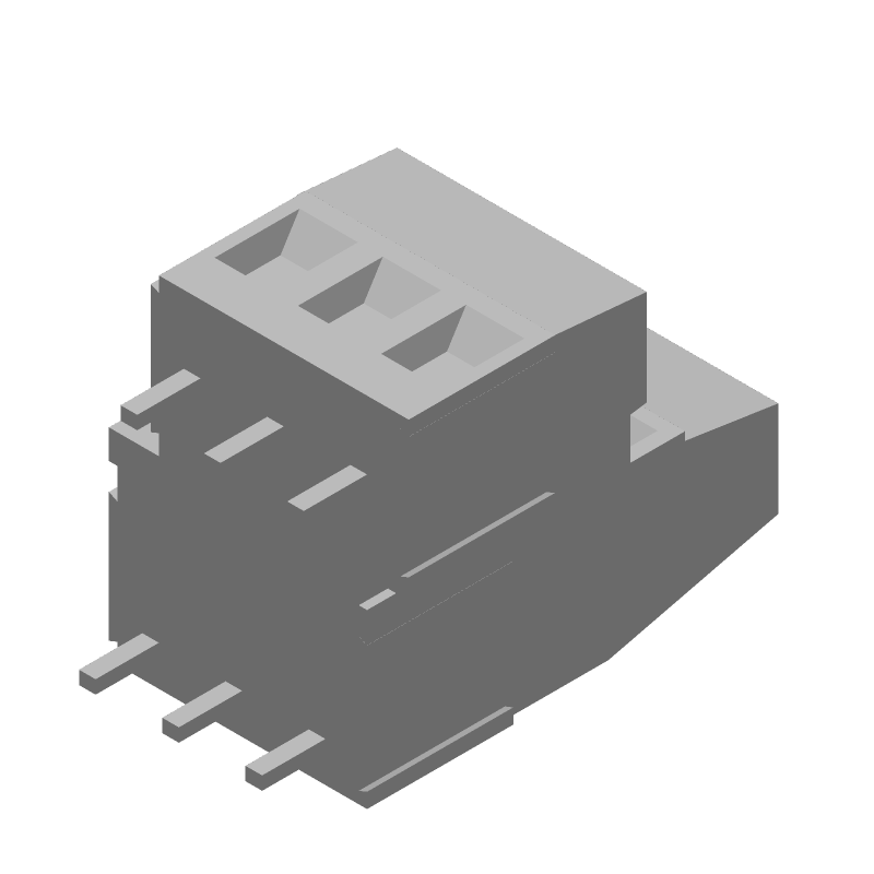 3 Pos Terminal Block, 5mm Pitch, 17.5A, 300V, Blue, Thru-Hole