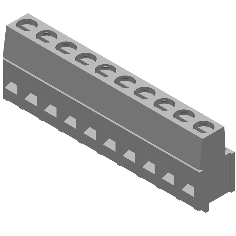 10 Pos 5mm Pitch Terminal Block, 17.5A, 300V, Solder ST