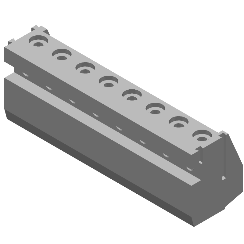 8 Pos 5mm RA Terminal Block, 10A, 300V, Blue, Screw