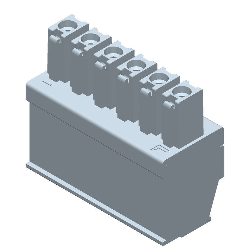 6 Pos Terminal Block, 11A, 300V, 3.81mm Pitch, Screw, Cable Mount