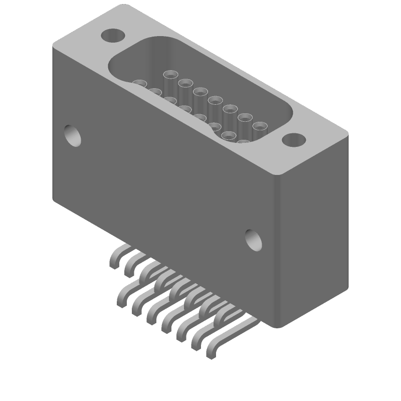 15 CONTACT(S), FEMALE, D NANOMINIATURE CONNECTOR, SURFACE MOUNT, RECEPTACLE