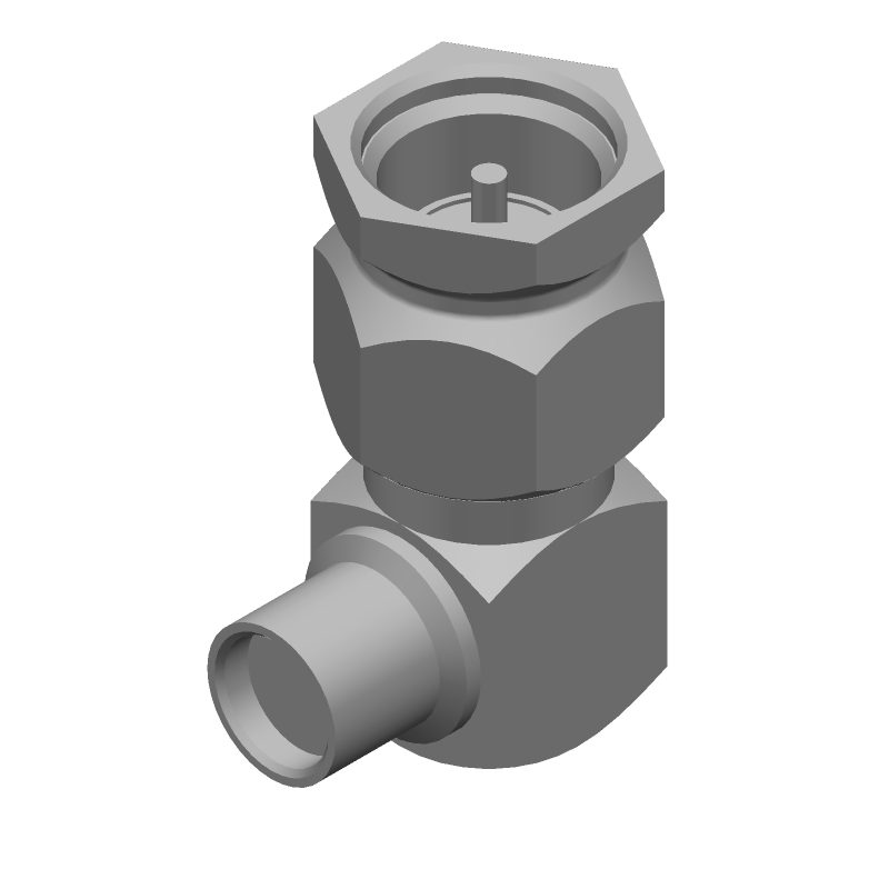 SMA RF Connector, 12.4GHz, 50 Ohm, Solder, RA Cable Mount, Gold