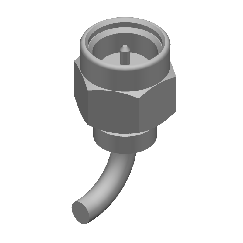 SMA RF Connector, 18GHz, 50 Ohm, Crimp, Straight, Cable Mount, Gold