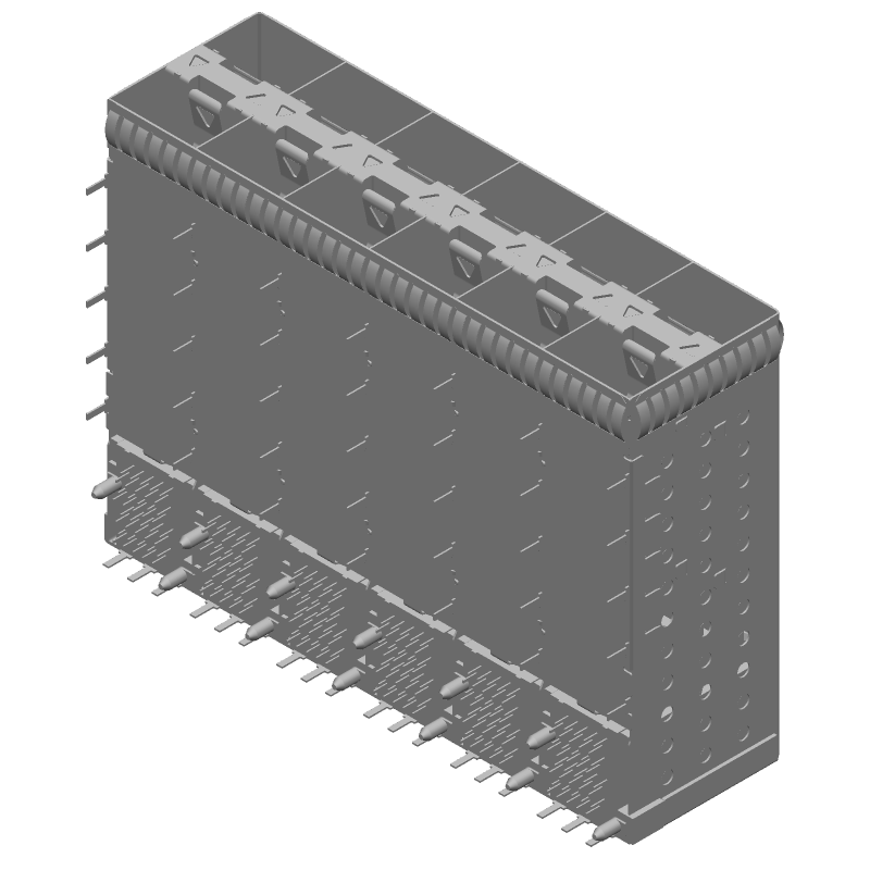 Conn SFP+ RCP 240 POS 1.6mm Press Fit RA Thru-Hole 240 Terminal 12 Port Package