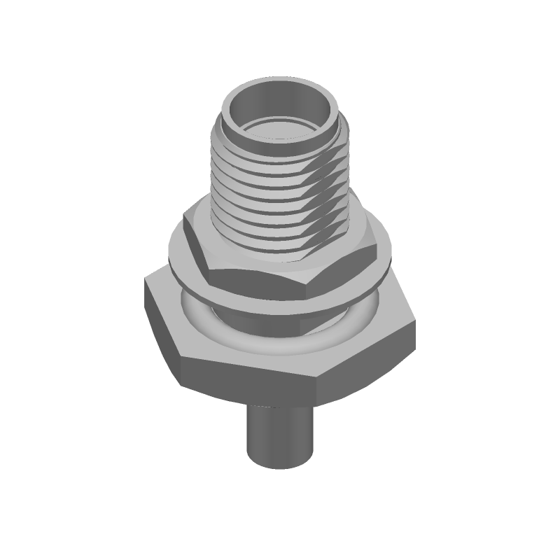 SMA RF Connector, 18GHz, 50 Ohm, Solder, Panel Mount, Straight, Gold