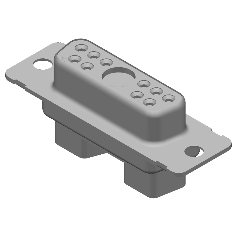 D-Sub Connector, Female, 11 Pos, 2 Row, 1A, 500V, Blue