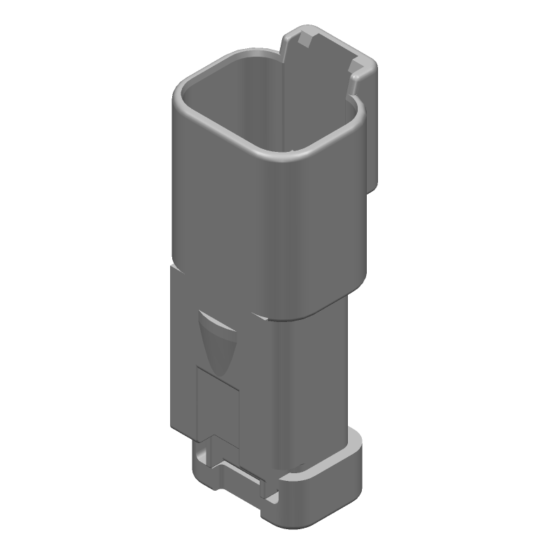 Conn Housing RCP 2 POS Crimp ST Cable Mount Gray Box