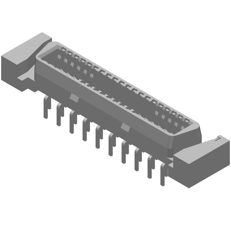 40 Pos 2 Row 0.05" Pitch Female Modular Ethernet Connector, Straight, Through Hole