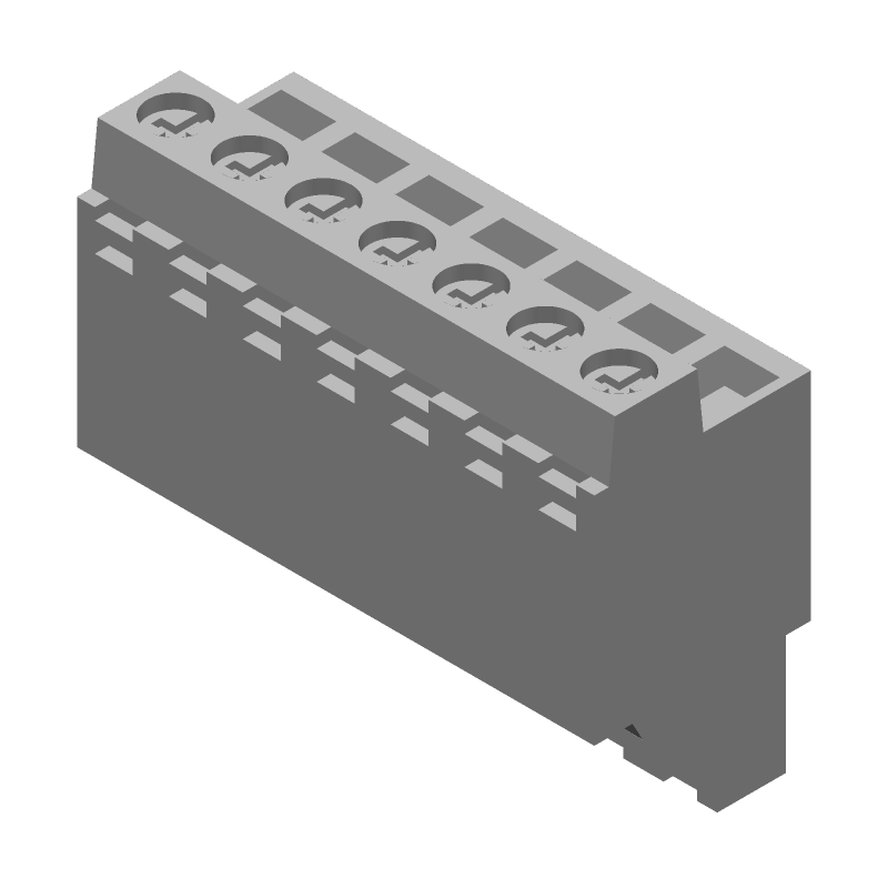 7 Pos Terminal Block, 5.08mm Pitch, 16A, 300V, Screw, Cable Mount, Green