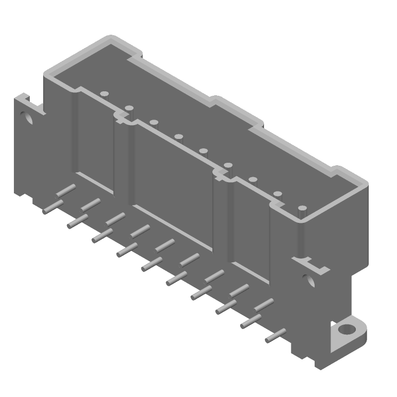 19 Pos Rectangular Connector, 7.5A, 600V, RA Solder, Wire-to-Board