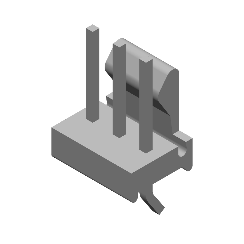 3 Pos Wire-to-Board Header, 2.54mm Pitch, 5A, Tin, Straight, Thru-Hole