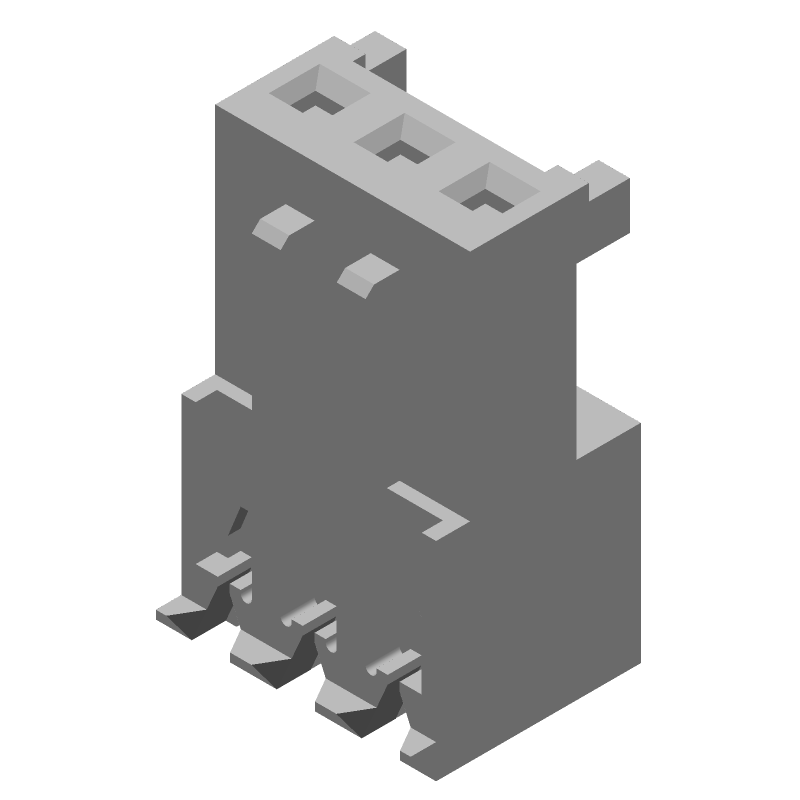 3 Pos 2.54mm Pitch Female Socket Connector, 5A, 250V, Right Angle, IDC