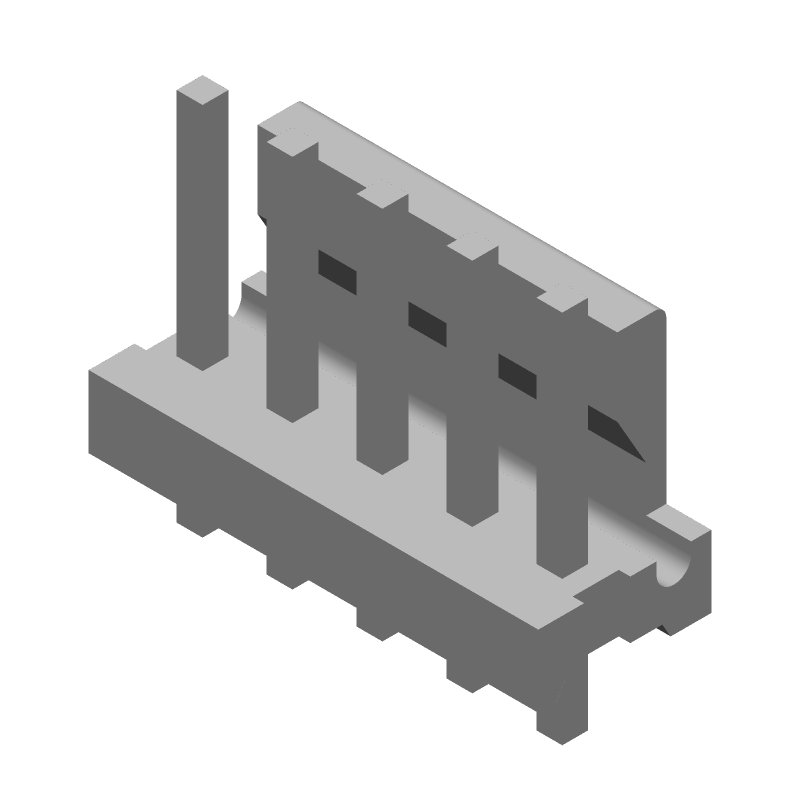Wire-to-Board Header, 5 Pos, 7A, 600V, Gold, Thru-Hole