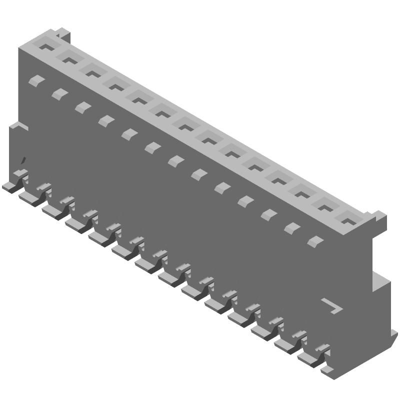14 Pos 2.54mm IDC RA Female Socket Connector, 5A, 221°C